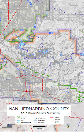 San Bernardino County - 2010 State Senate Districts Map