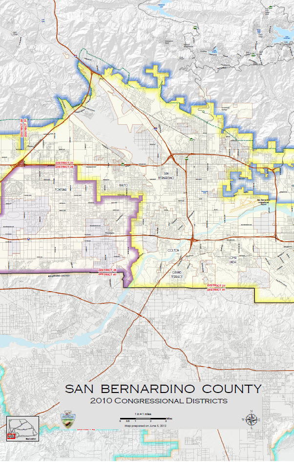 San Bernardino County 2010 Congressional Districts Map